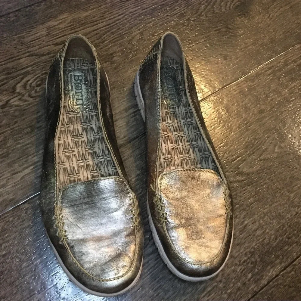 Born Pewter Color Slide On Loafers Women’s Size 6.5